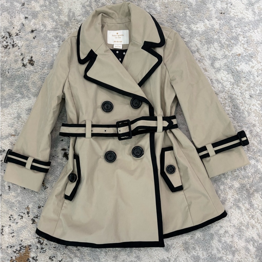 Girls Kate spade double breasted trench coat. Never worn size 3